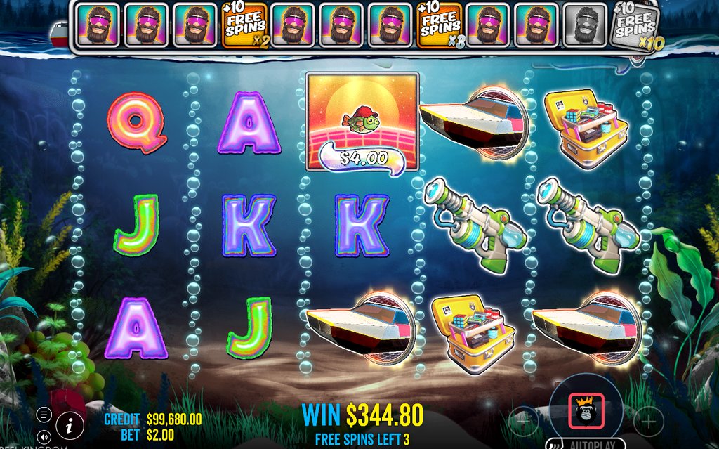 Win screen showing the total paid for the round