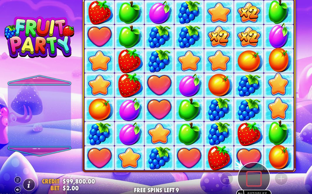 Free Spins round on the night-time candy-land background