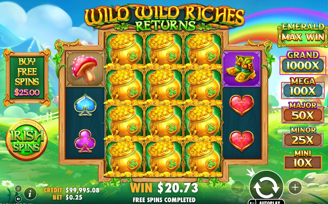 Win screen with a payout on adjacent reels