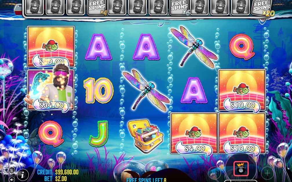 Free Spins counter with spins left and the WILD meter