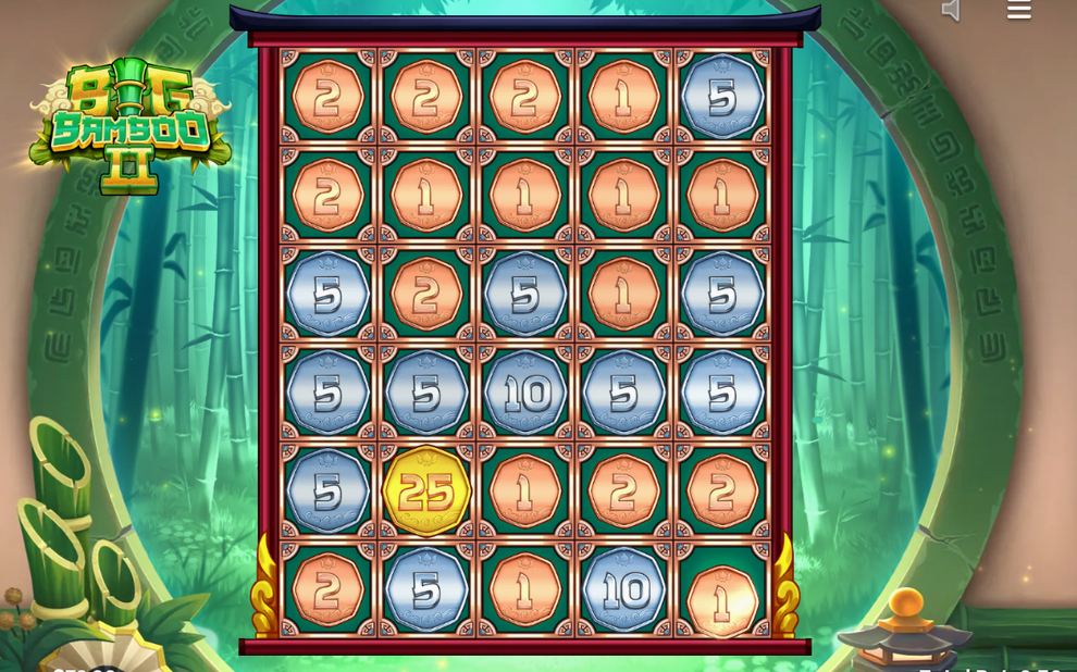 Bonus screen: Golden Bamboo Symbols on the 5x6 grid